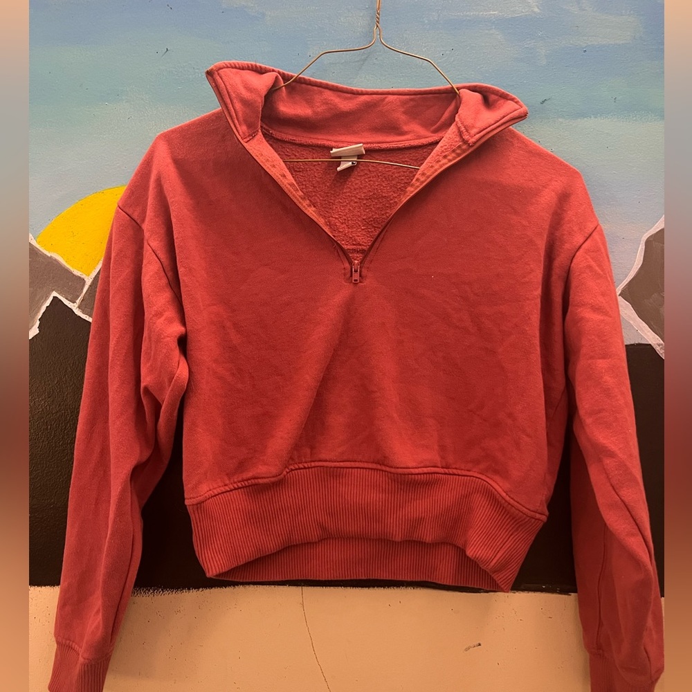 Cropped Quarter-zip Sweatshirt